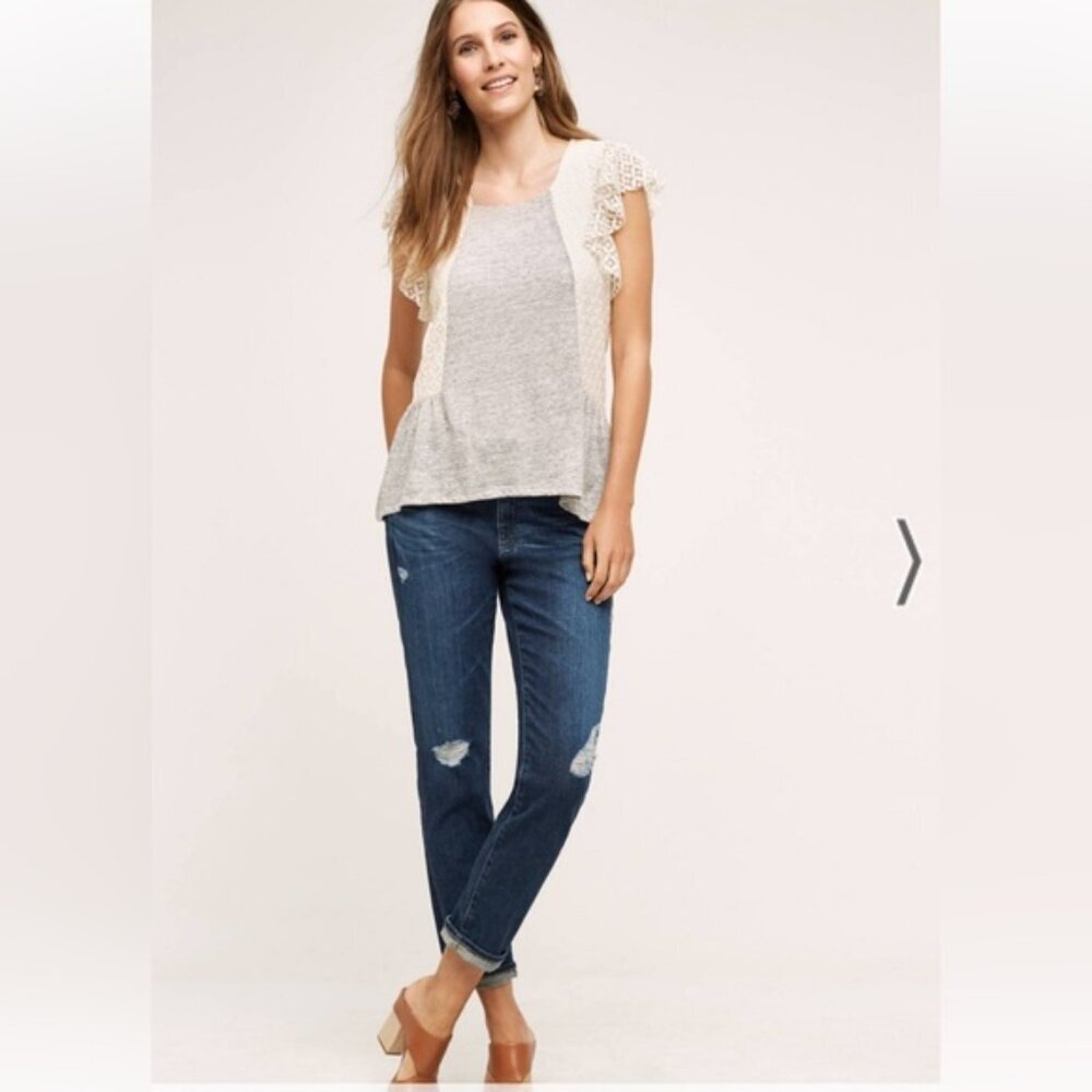 AG Adriano Goldschmied The Beau High Rise Slouchy Skinny Jeans Dark Distress 24R